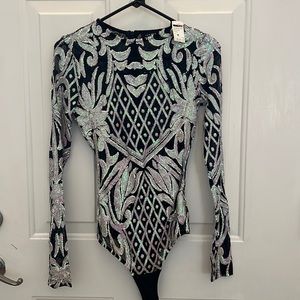 Sheer full sequin bodysuit